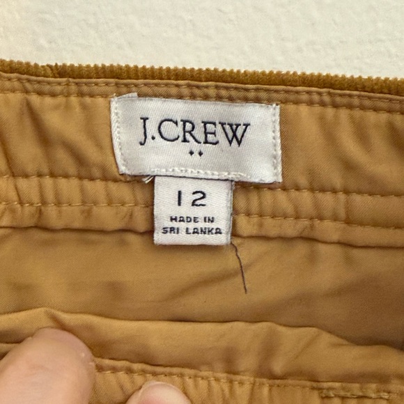 {J. Crew}-Size: 12- Brown Button-Front Corduroy Skirt - Picture 3 of 3